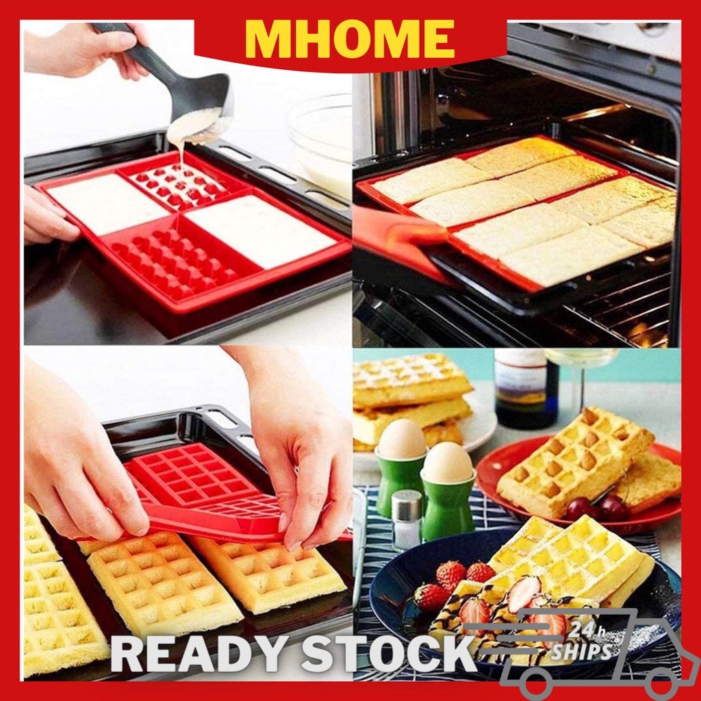 Waffle Mold Silicone Waffle Mould Heart shaped Waffle Maker for Home Baking DIY High Temperature Resistant Easy to Clear