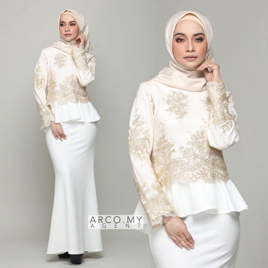  4 WARNA Puspa Peplum Baju raya 2019 Nikah Tunang 