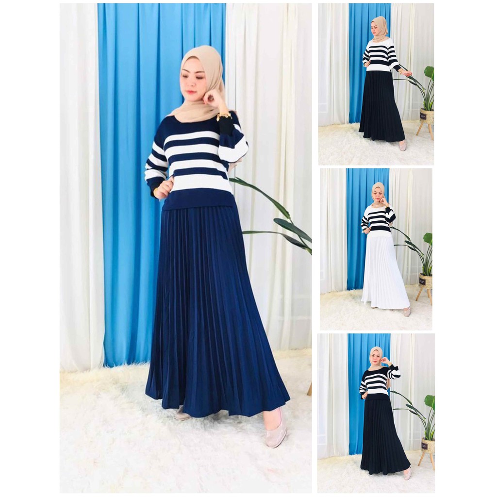 Set Baju Knitted Skirt Palas Baju Dan Skirt Dalam 1 Set Shopee Malaysia