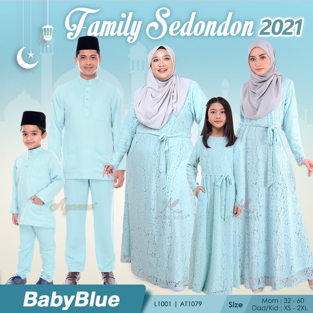 Buy Baju Raya Sedondon Baby Blue Sedondon Ibu Anak Sedondon Ayah Anak Baju Raya Plussize Baju Kurung Baju Melayu Seetracker Malaysia