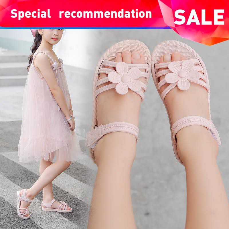 Ready Stock Kasut Tumit Tinggi Budak Perempuan Kasut Tumit Tinggi Kanak Kanak Sandal Girls 2020 Summer New Anak Anak Little Girl Flower Soft Bottom Fashion Boy Princess Baby Children S Shoes