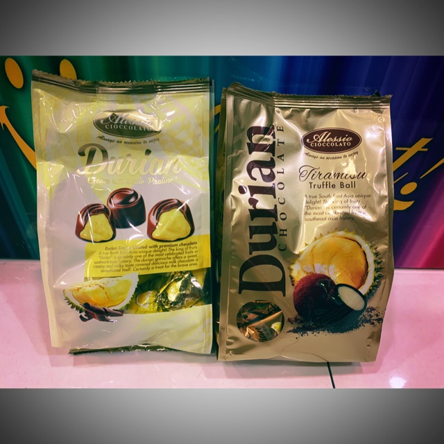 DURIAN CHOCOLATE TIRAMISU TRUFFLE BALL AND DURIAN CREME CHOCLATE ...