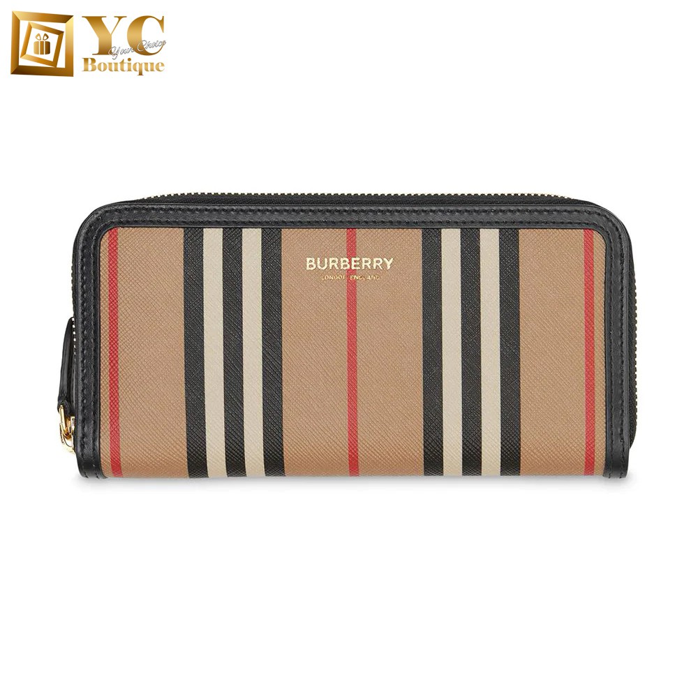 Burberry Icon Stripe E-Canvas Zip Around Wallet for Women in Archive Beige  - 8030448-Archive Beige | Shopee Malaysia