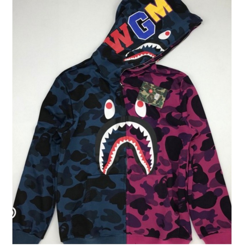 bape shark hoodie zipper