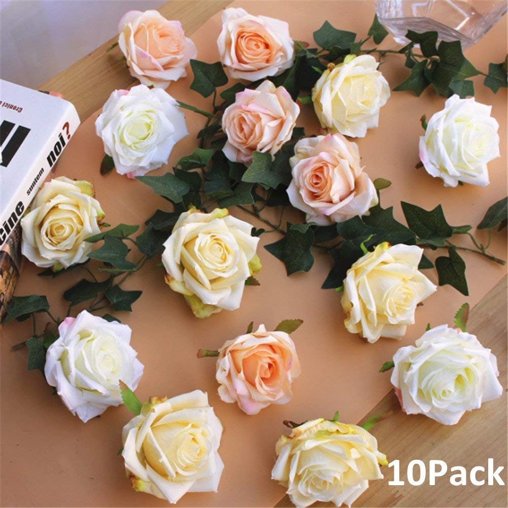 Artificial Flower Rose Heads Diy Bouquets Wedding Party Baby