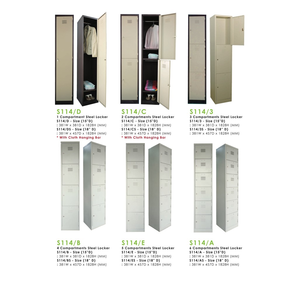 Steel Locker 1/ 2/ 3/ 4/ 5/ 6 Compartment Office S114