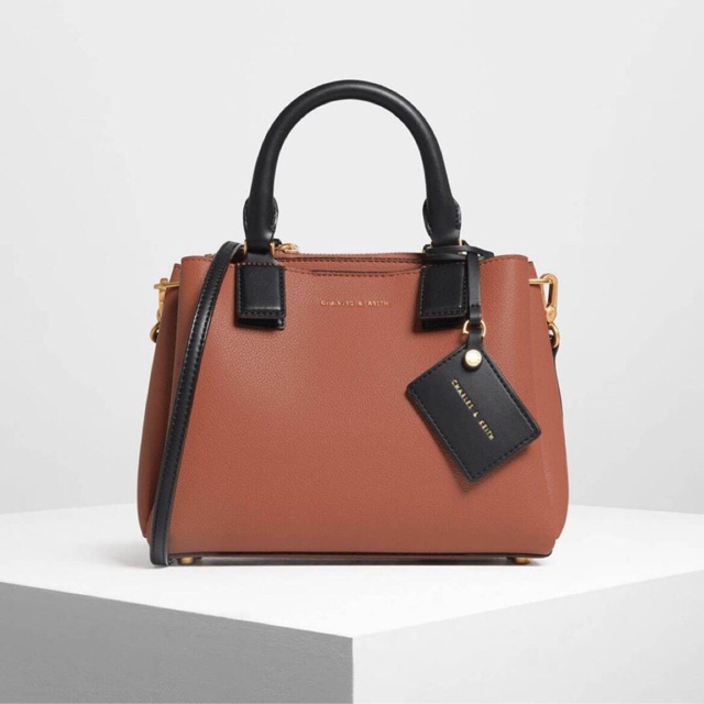 charles and keith top handle structured bag