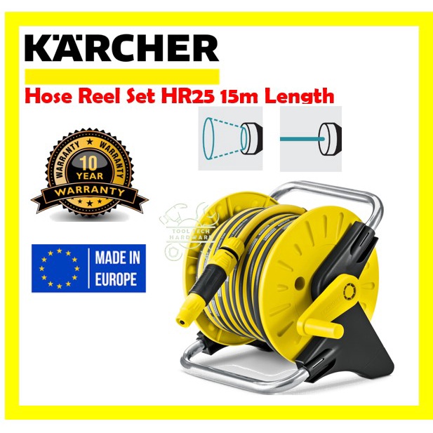 Karcher Wall Mounted HR25 Karcher Hose Reel Set 25 X 15m Garden Hose Reel Set Set Paip Getah