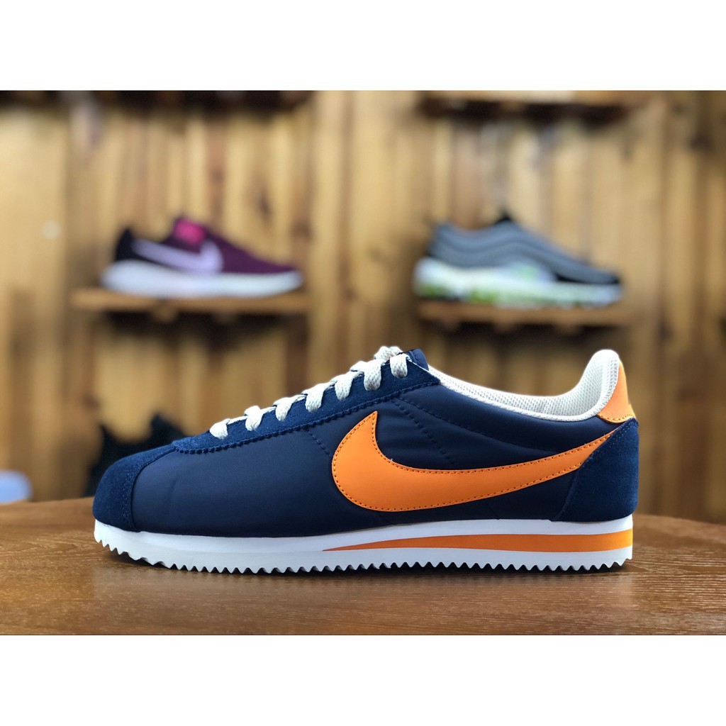 nike cortez nylon blue orange