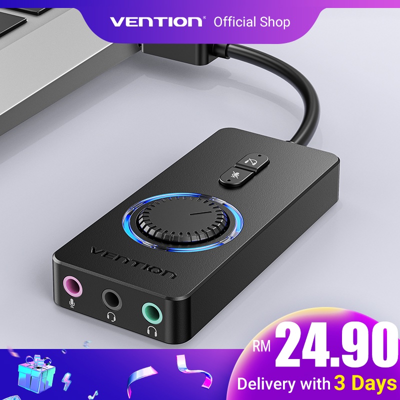 Vention Sound Card USB External Stereo Sound Adapter Audio Card 3.5mm