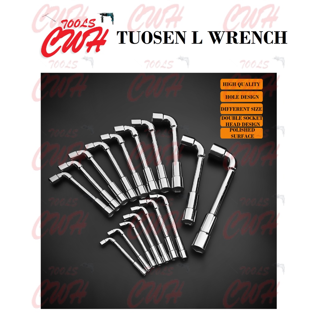 PRC TUOSEN 6-22MM L WRENCH SPANNAR SPANNER HEXAGON HEX SOCKET NUT DRIVER OPENER BUKA NAT TAYAR