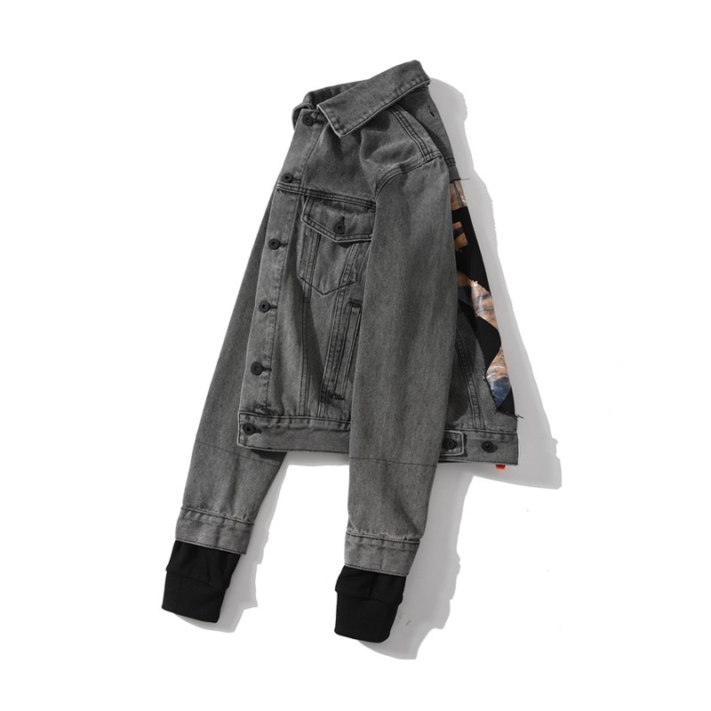 off white oil painting denim jacket