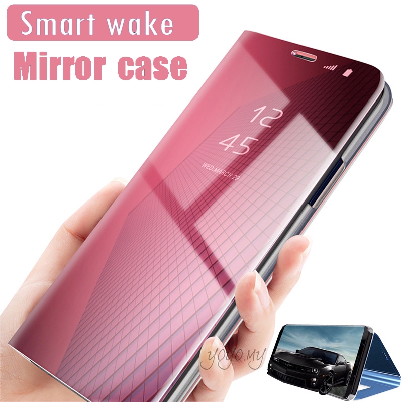 Casing VIVO Y91C Y91 Y17 Y83 Pro Y85 V9 Case Smart Mirror Flip Clear