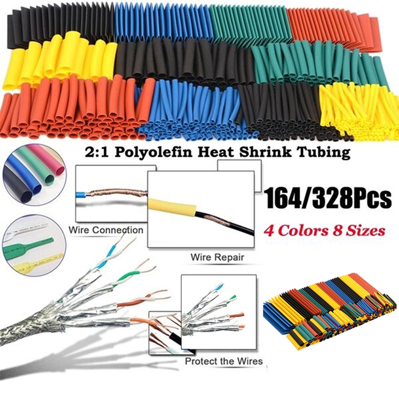 6 Colors, 11 Sizes Huryfox 580PCS Heat Shrink Tubing Wire Assortment Cable Wrap Sleeve Electric Insulation Tube Kit with Case 