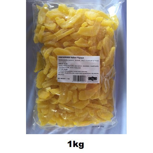 1kg Preserved Dried Yellow Papaya HALAL (LOCAL READY STOCKS) Shopee