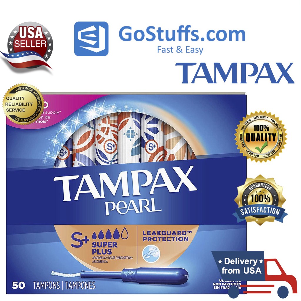 Box of 50 pieces american tampax pearl super plus super absorbent