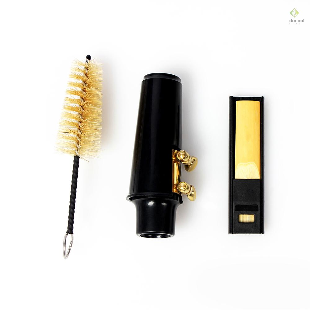 Timiy Alto Saxophone Mouthpiece kit Plastic with Metal Cap-Gold and Buckle Reed Mouthpiece Patches Pads Cushions Gold 