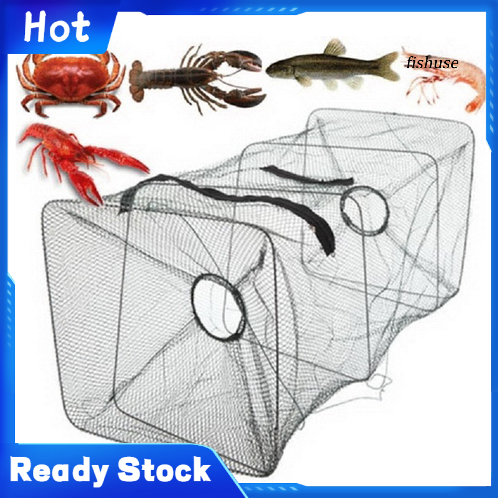 FH_Folding Portable Crab Fishing Dip Cast Net Cage Shrimp Catcher Pot Bait Trap