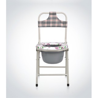 Foldable Potty Chair with Bed Pan Mobile ToiletToilet Commode Chair