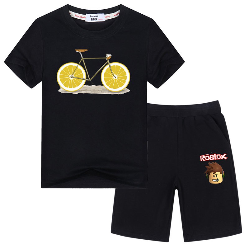 Boys Creative Lemon Bike T Shirt And Roblox Game Shorts Sets - some random bike roblox