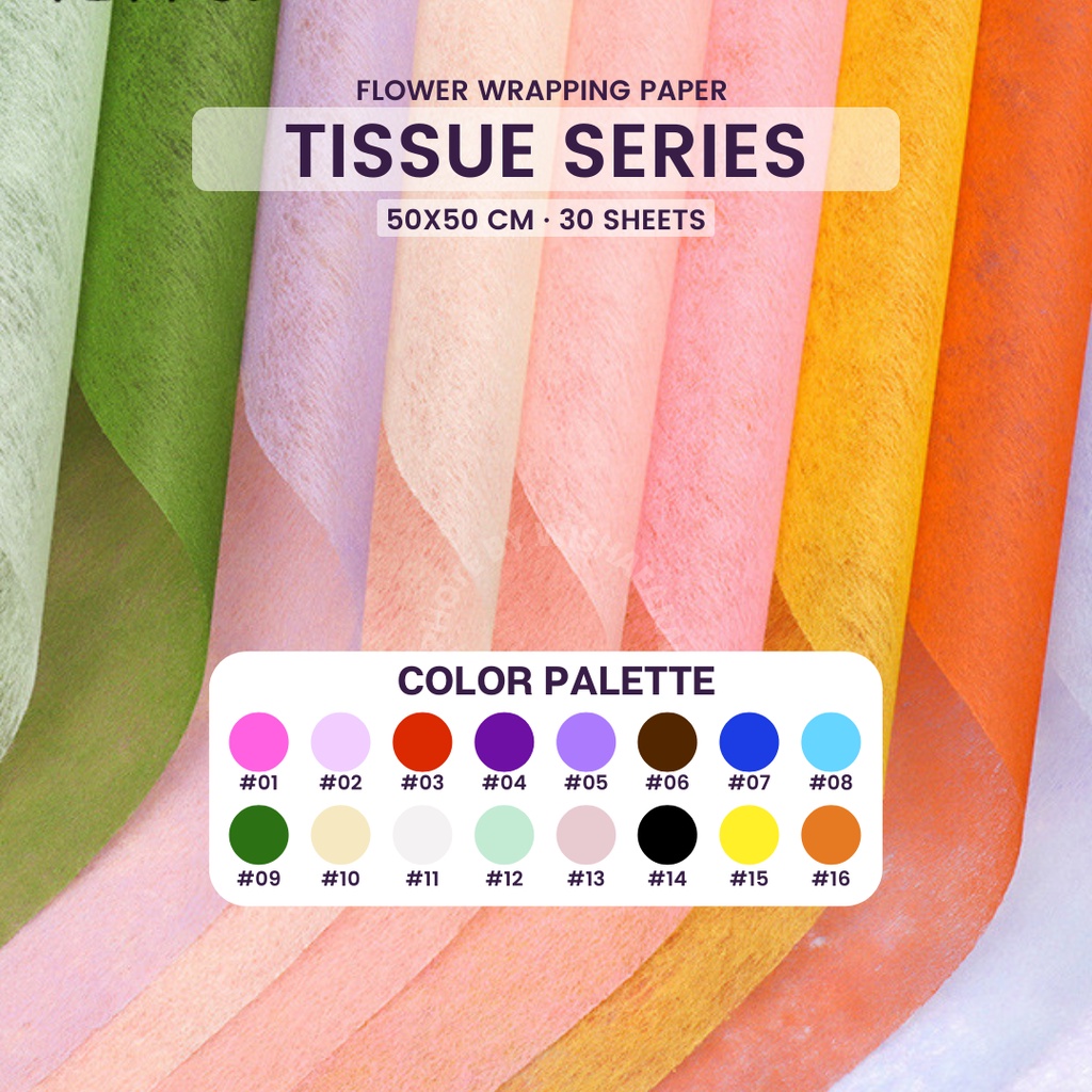 28 Sheets Flower Wrapping Tissue Paper – 50x50cm Gift Packaging Wrap for Florists