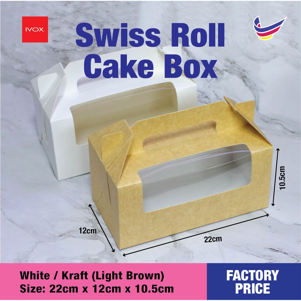 Swiss Roll Box / Cake Box / Cupcake Box / Mooncake Box / Cheese Tart ...