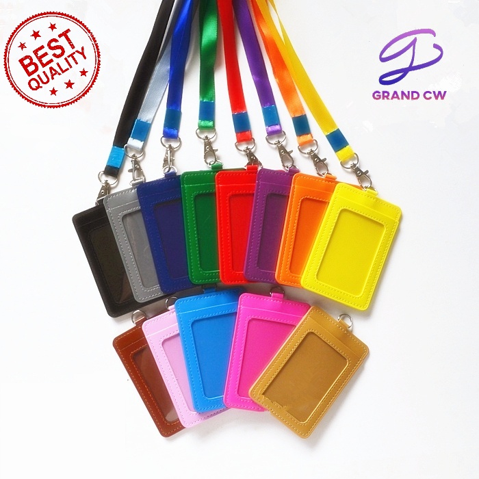 PU LEATHER NAME BADGE DOUBLE SIDED POCKET / ID CARD HOLDER / NAME TAG