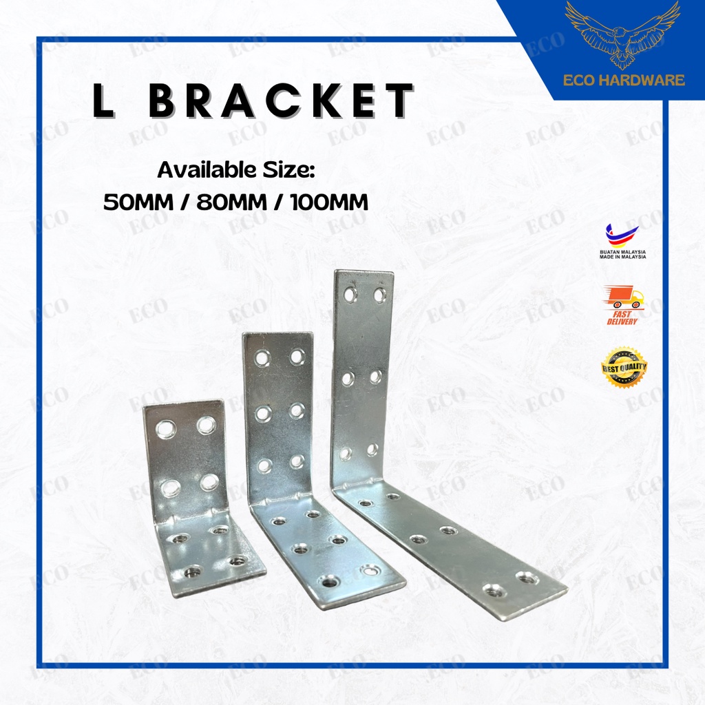 SAKURA DIY Furniture Angle Bracket Heavy Duty L Bracket Siku L Breket Corner Bracket