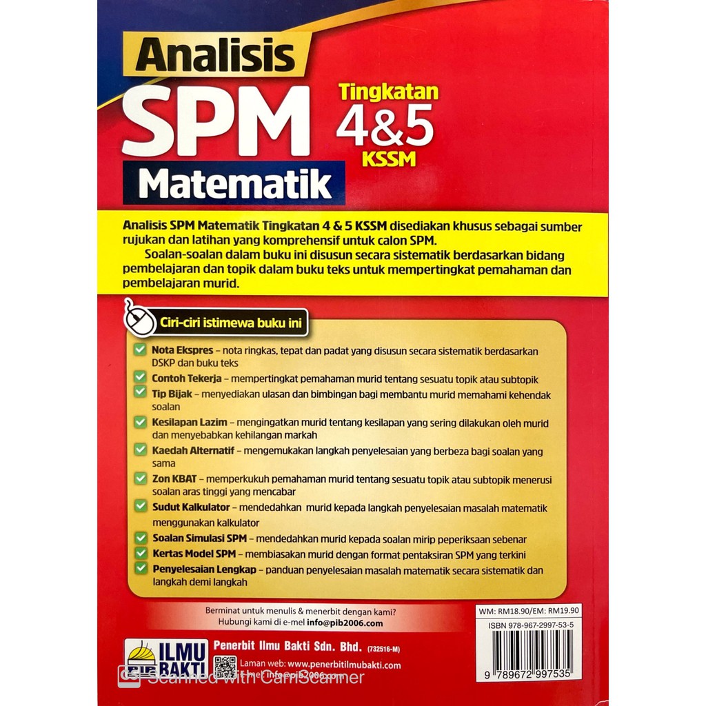 Ilmu Bakti Analisis Spm Matematik Tingkatan 4 5 Kssm Versi Bm Spm 2021 Shopee Malaysia