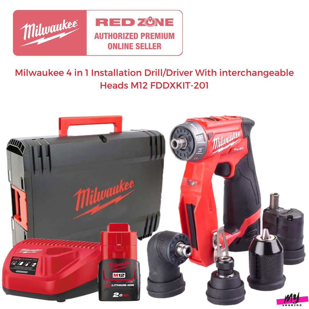 Milwaukee 4 in 1 Installation Drill/Driver With interchangeable Heads ...