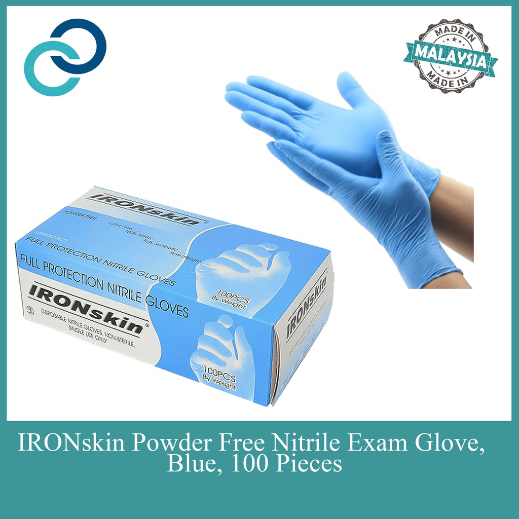 blue examination gloves