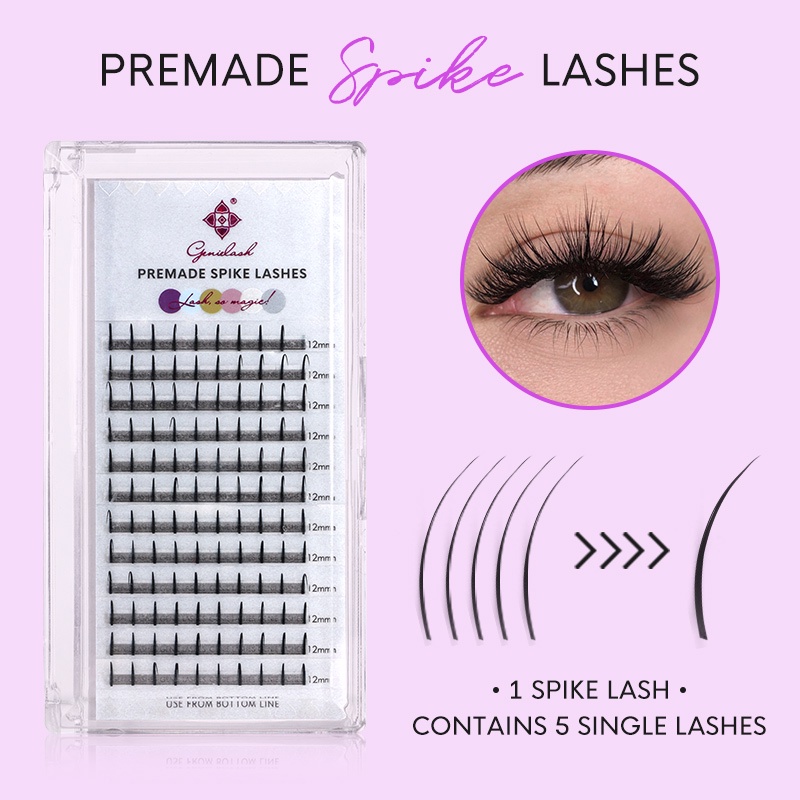 Genielash premade spike lash volume eyelash extension wispy spike ...