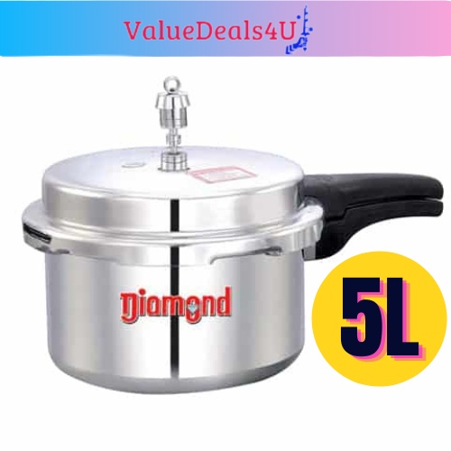 DIAMOND Pressure Cooker 3L 5L Hard Anodized Body Unique Gasket Release System For Safety