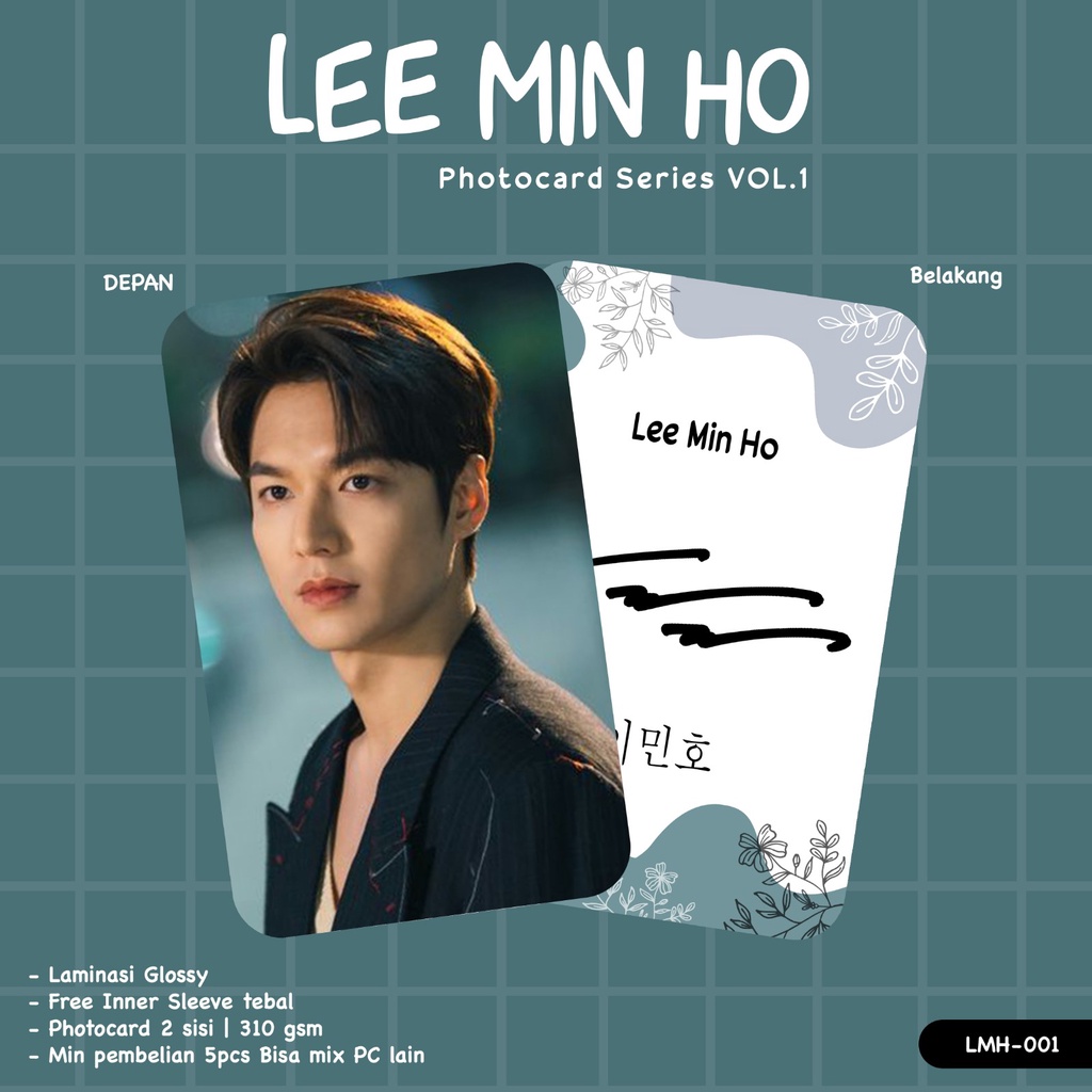 Photocard SERIES VOL.1 LEE MIN HO SELFIE EDITION TTD ACTOR KOREA New GLOSSY PREMIUM Front Back PHOTOCARD