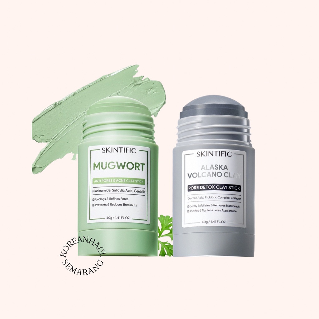 Skintific Clay Mask Stick kit Acne / Pore / Blackhead Remove with Mugwort & Volcano