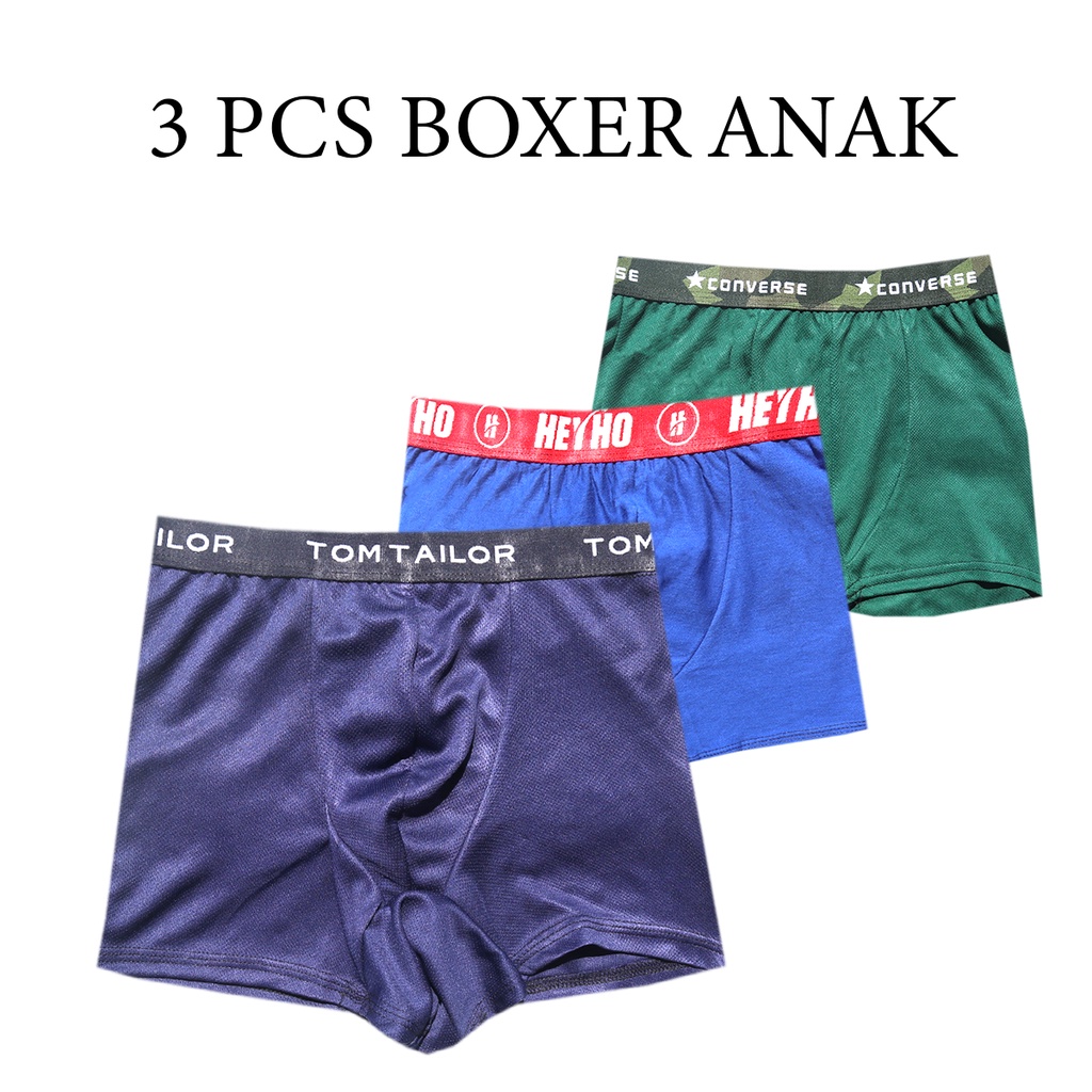 Boxer Shorts for Teenagers, All Sizes, Ages 2-10 Years, 3 Pcs