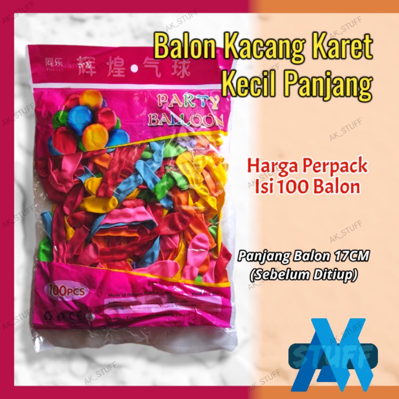 Small Rubber Bean Balloons 100pcs Pack Long Balloons Wholesale Toys Titip Warung Business Package