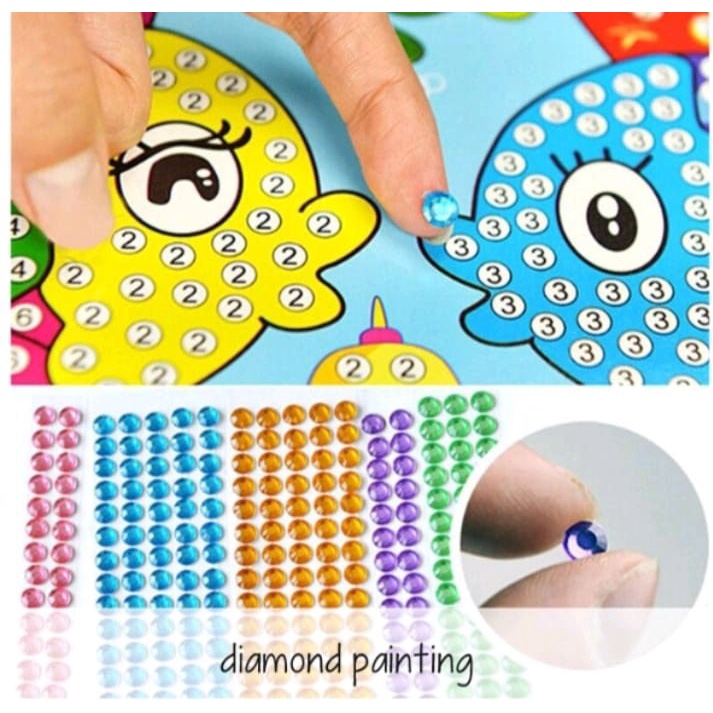 [ 26 x 19 CM ] Children's Toys Diamond Painting Sticker DIY Educational Bead Stickers mainan budak perempuan