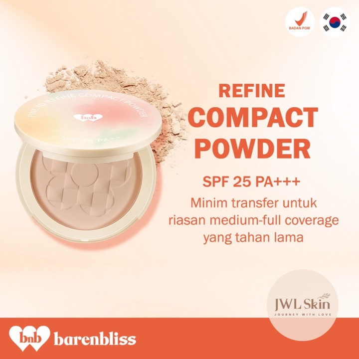 Bnb Barenbliss Korean Bloomatte Fine to Refine Compact Powder 24H Oil Control Pressed Powder