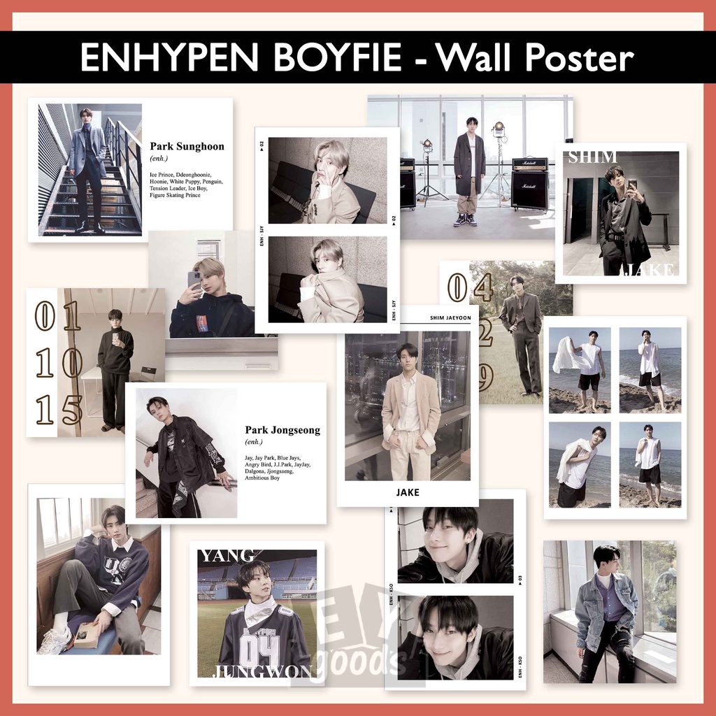 Wall Decor ENHYPEN Boyfriend Material Enha Engene Art print postcard poster card wall kpop jake jay jungwon sunghoon niki heeseung sunoo photocard wall poster deco sticker aesthetic merchandise polaroid mood board Room Decoration