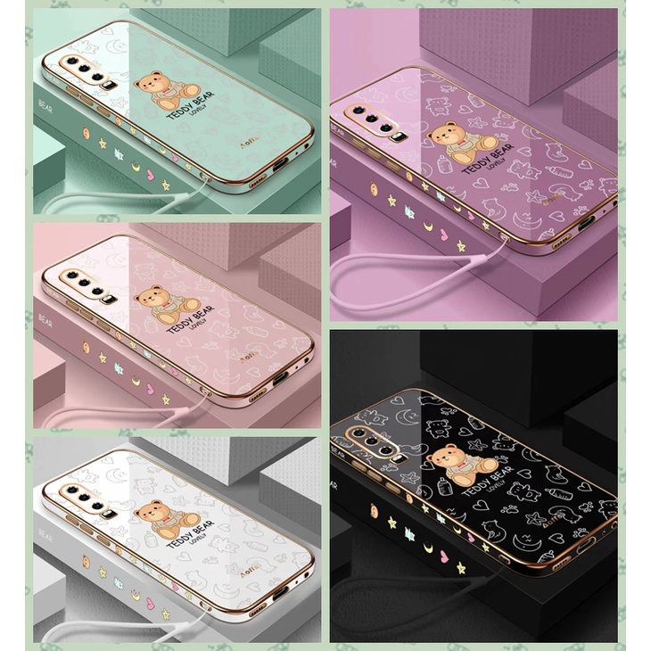 Casing VIVO Y12S Y12 Y20 Y15S Y17 Y15 Y20S Y20S G Y50 Y30 Y30i V23E Y51 Y31 Y51A V23 5g Y53S V20 V21 5G Y76 V20 2021 Casing Straight Edge 90°Muppet Phone Case Electroplating