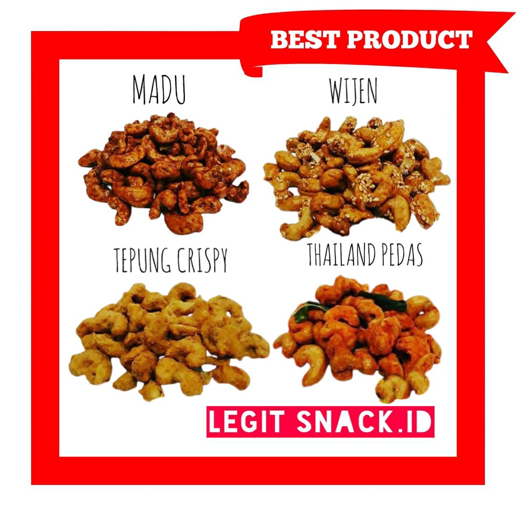 Cashew Nuts Salted Flavor Honey Sesame Crispy Thailand Flour Spicy 500 Grams