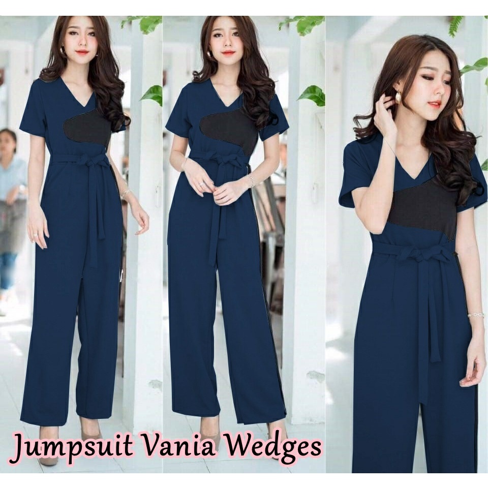 MIA STORY FASHION Vanya Wedges Fashion Jumpsuit Latest Jumpsuit Fashion HitsWanita Korean StyleWanita