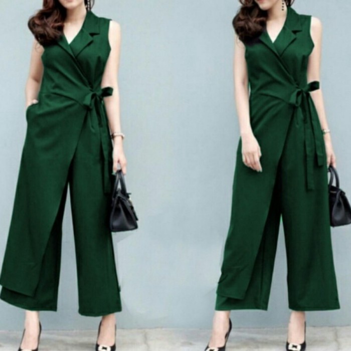 Kimono Jumpsuit Women Plain Style Long Pants Jumsuit