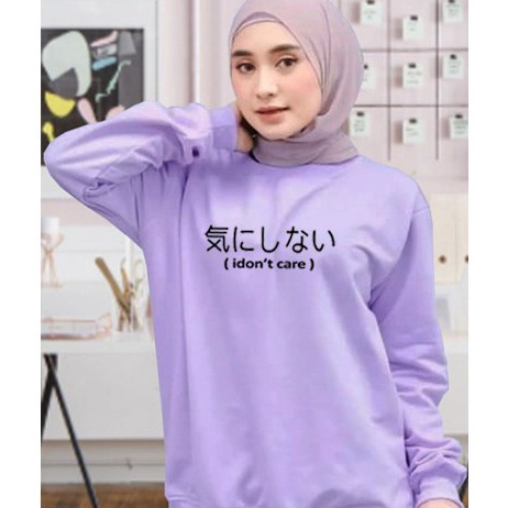 [1T /C] I DONT CARE Long Sleeve T-Shirt/ Sweatshirt T-Shirt/Women's Top/Women's Long Sleeve Top -A Amanah..!