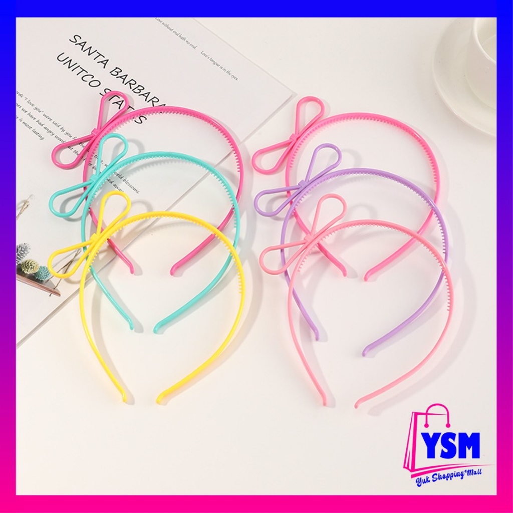 YSM Anti-Break Girls' Headband Small Ribbon Design Glossy Ribbon Headband for Children and Adults Fashion Accessories Candy Color Plastic Headband t