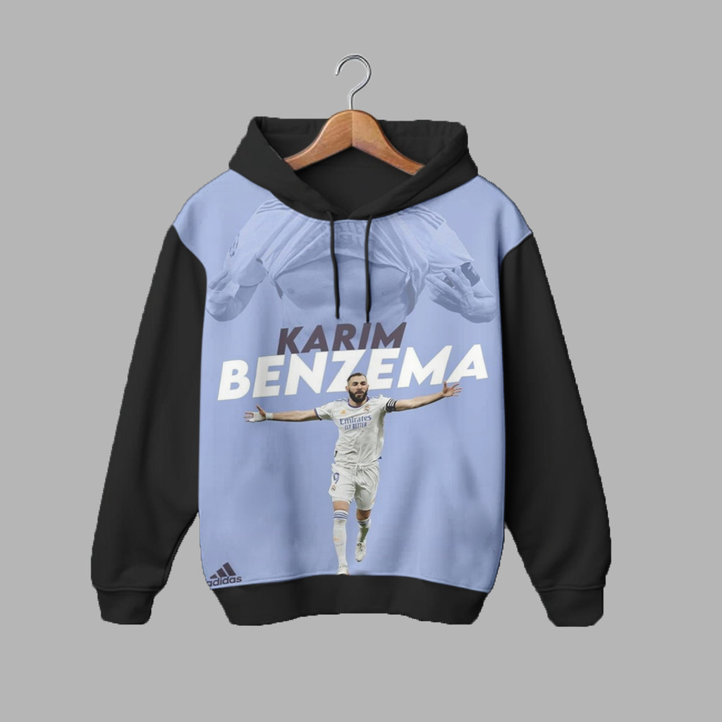 Hoodie Kids Football v7 Karim Benzema Cute Kids 3D Printing For Ages 1-12 Years