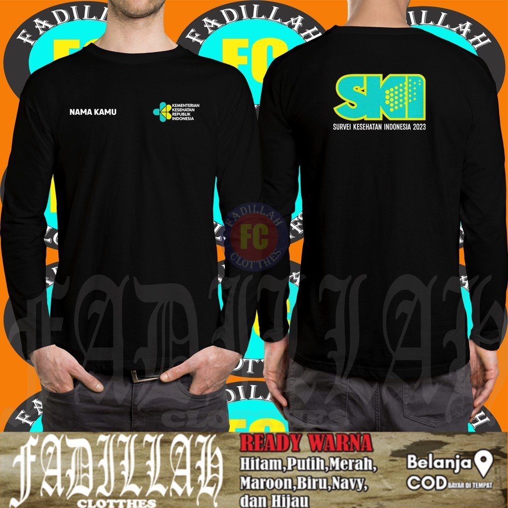 Indonesian Health Survey SKI T-Shirts 2023 Ministry Of Health Free Your Name DB Long Sleeve DB T-Shirts Distro