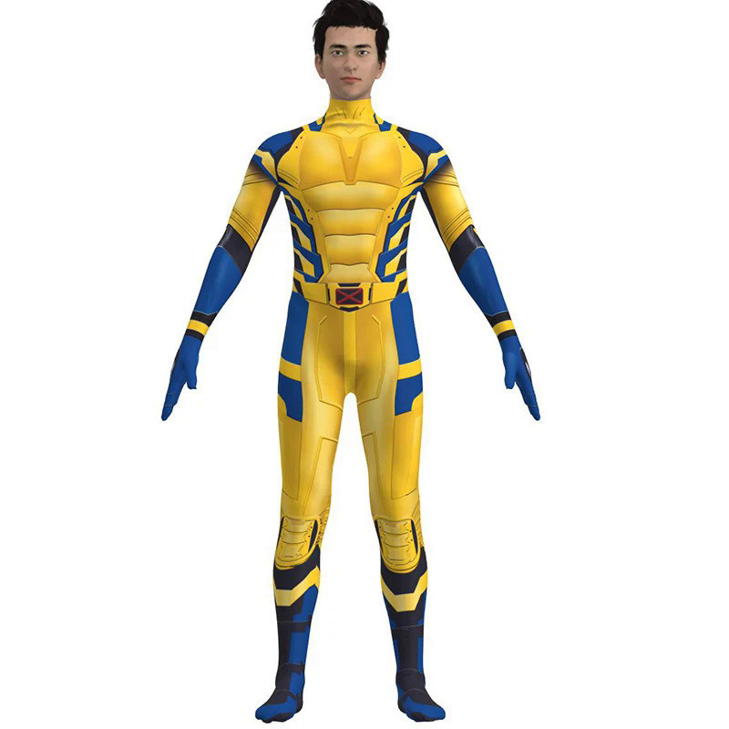 Men Boys Halloween Superhero Party Jumpsuit Cosplay Costume Zentai BodysuitWolverine for Audlt Children Asian Size