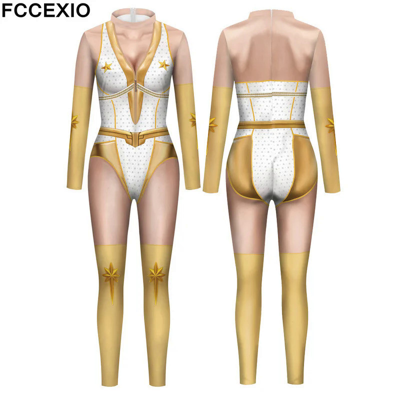 Movie Character Annie 3D Print Sexy Women Jumpsuit Carnival Cosplay Cool Female Bodysuit Long Sleeve monos mujer